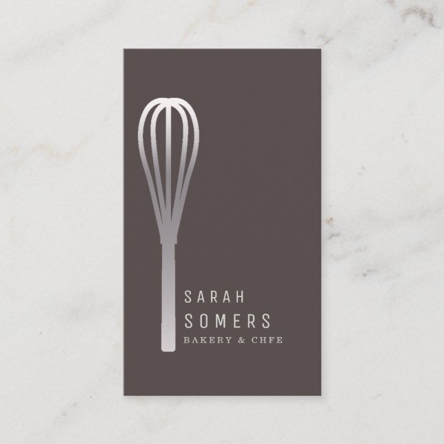Modern Guld Glitter Whisk Bakery Visitkort (Framsida)