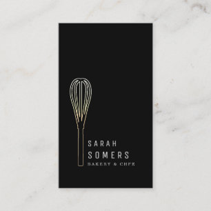 Modern Guld Glitter Whisk Bakery Visitkort