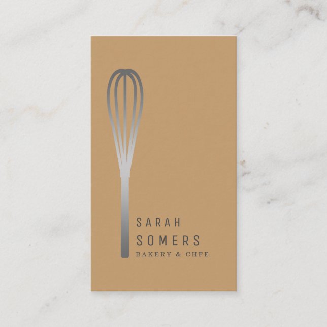 Modern Guld Glitter Whisk Bakery Visitkort (Framsida)