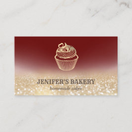 Modern guld glittericuptårta, bakverk visitkort
