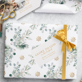 Modern Guld Glory till Gud Religiösa jul Presentetikett