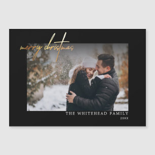 Modern Guld God jul Black Magnetic Card