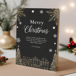 Modern Guld God Jul Holiday Falt Kort