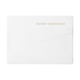 Modern Guld God jul Returadress Etikettband