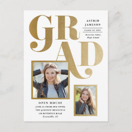 Modern Guld Grad 2 Photo Studentfest Vykort