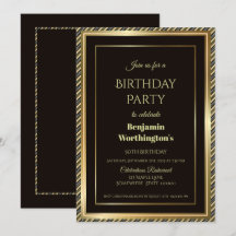 Modern Guld Gräns med Guld Rand 50:e födelsedag