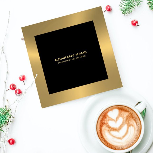 Modern Guld gräns på svart Fyrkantigt Visitkort (Skapare uppladdad)