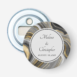 Modern Guld & Grått Agate Geode Flasköppnare