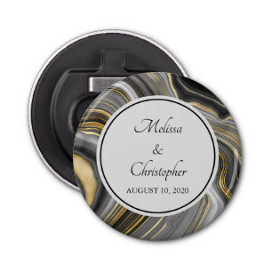 Modern Guld & Grått Agate Geode Flasköppnare