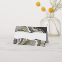 Modern Guld & Grått Agate Geode Placeringskort