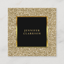 Modern guld- guld- glittersnyggtprofessionell fyrkantigt visitkort