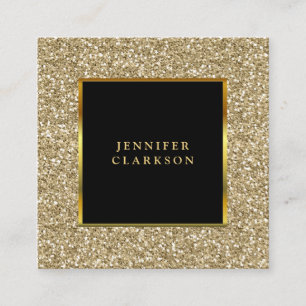 Modern guld- guld- glittersnyggtprofessionell fyrkantigt visitkort