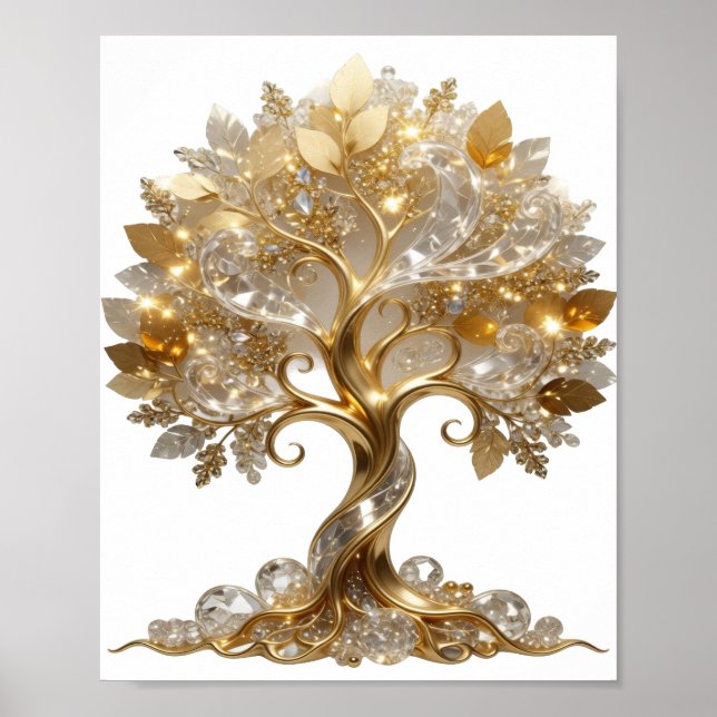 Modern Guld GULDENT LIVSTRÄD Poster (Framsidan)