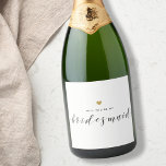 Modern Guld Heart Bridesmaid Frieri<br><div class="desc">Anpassningsbar-designade brider frieri vin flaska-etiketter med modern kalligrafi med guld hjärtdesign. Även perfekt för små presentlådor och ljus burk.</div>