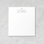 Modern Guld Heart Calligraphy Namn Anteckningsblock<br><div class="desc">Anpassningsbar-designat anteckningsblock med modern och enkel guld-hjärtdesign med personligens kalligrafi namn.</div>