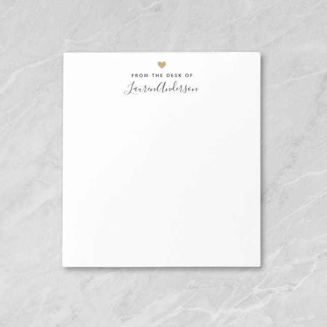 Modern Guld Heart Calligraphy Namn Anteckningsblock (Skapare uppladdad)