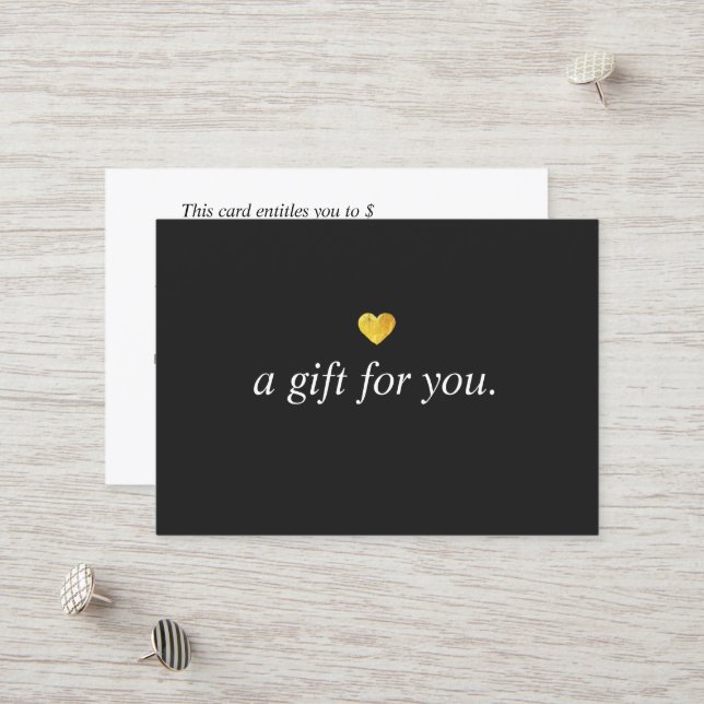 Modern Guld Heart Customer Gift Certificate Rabattkort (Fram/Back In Situ)