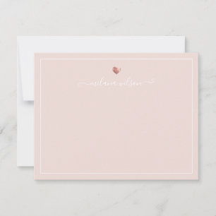 Modern Guld Heart Note Calligraphy Ro med skript Anteckningskort