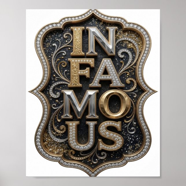 Modern Guld I Känd Deklaration Design Poster (Framsidan)