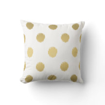 Modern Guld Ikat Dots Mönster White