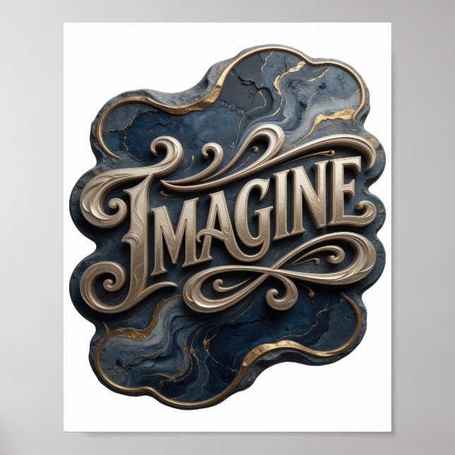 Modern Guld IMAGINE Print Poster (Framsidan)
