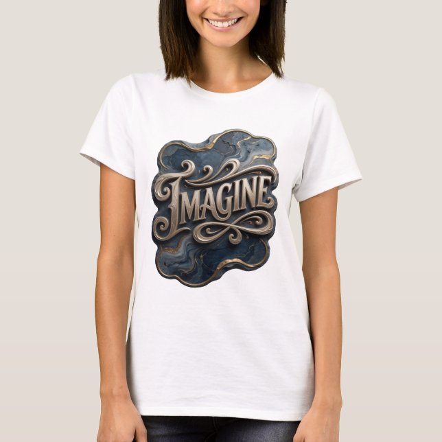 Modern Guld IMAGINE Print T Shirt (Framsida)
