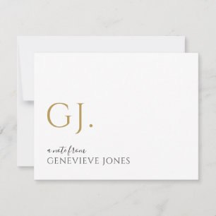 Modern Guld Initialer Namn Note från Anteckningskort