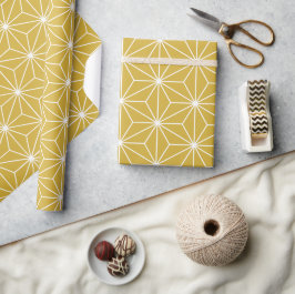 Modern Guld japansk Geometric Mönster Presentpapper