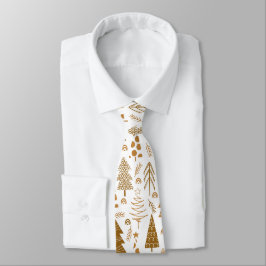 Modern Guld Julgran Mönster Slips