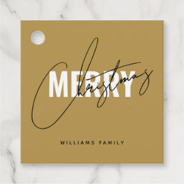 Modern guld-julmanus gåvor etiketter