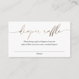 Modern guld kalligrafi blöja lotteri tilläggskort