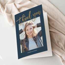 Modern guld kalligrafi examen tack kort