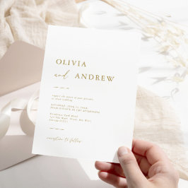 Modern Guld-kalligrafi - minimalistisk Bröllop Inbjudningar