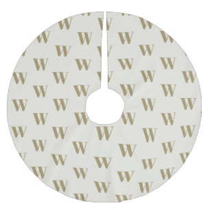 Modern guld kräm-anpassningsbar i monogram brev i julgransmatta borstad polyester