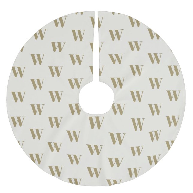 Modern guld kräm-anpassningsbar i monogram brev i  julgransmatta borstad polyester (Framsidan)