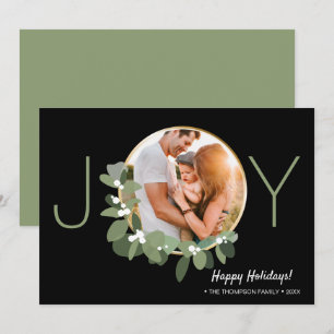 Modern Guld-krans Joy-julfoto Kort