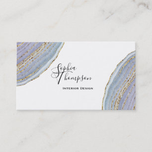 Modern guld- lavendelGeode Agate - visitkort