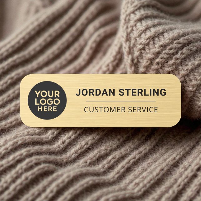 Modern Guld Logotyp Company Professionell Namnbricka (Skapare uppladdad)