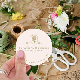 Modern Guld Löv - minimalt botaniskt skam Tack Runt Klistermärke