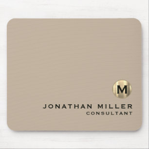 Modern Guld Luxury Monogram Beige Musmatta