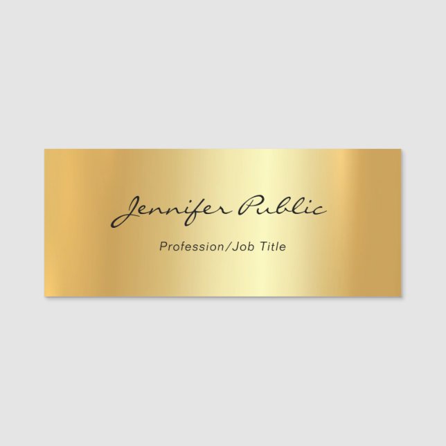 Modern Guld-mall för handskriven Elegant Namnbricka (Framsida)
