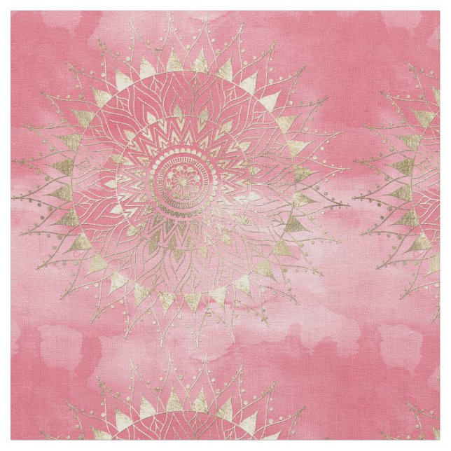 Modern guld mandala tyg (Närbild)