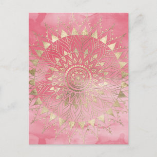 Modern guld mandala vykort