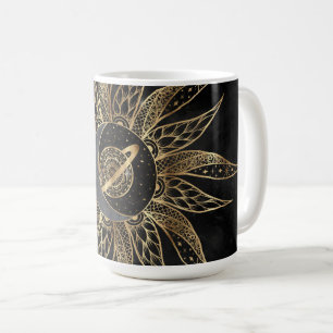 Modern Guld Måne-planeten Sol Universe Mandala Kaffemugg