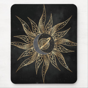 Modern Guld Måne-planeten Sol Universe Mandala Musmatta