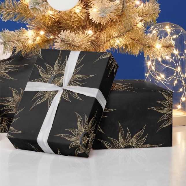 Modern Guld Måne-planeten Sol Universe Mandala Presentpapper (Helgdagar)