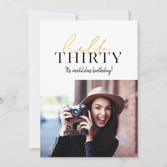 Modern guld-manus + geometrisk 30års födelsedag in (Framsida)