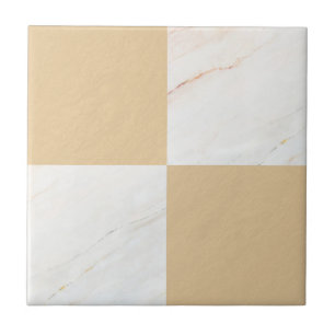Modern Guld Marble Geometric Checker Kakelplatta
