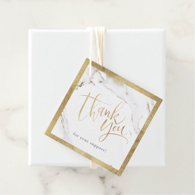 Modern guld marble modern calligraphy-tack gåvor etiketter (På plats)