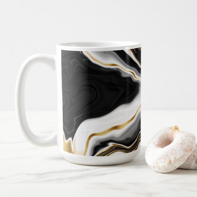 Modern Guld marble Painting Aestthetic Kaffemugg (Med munk)